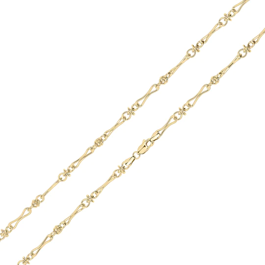 9CT Yellow Gold Handmade 4.3mm Pinch Bar Knot Chain - Robert Anthony Jewellers, Edinburgh