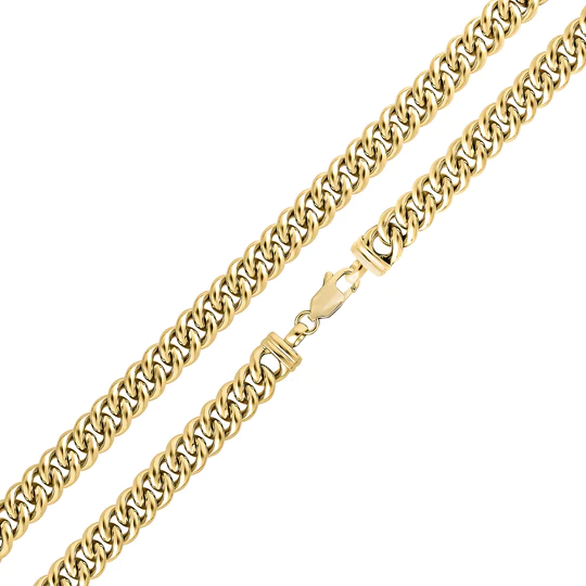9CT Yellow Gold Handmade 9mm Curb Chain Bracelet