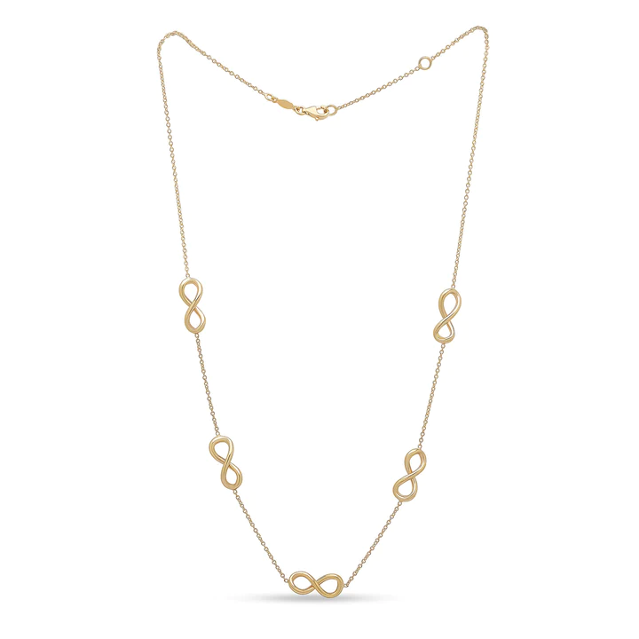 9CT Yellow Gold Infinity & Chain Necklace - Robert Anthony Jewellers, Edinburgh
