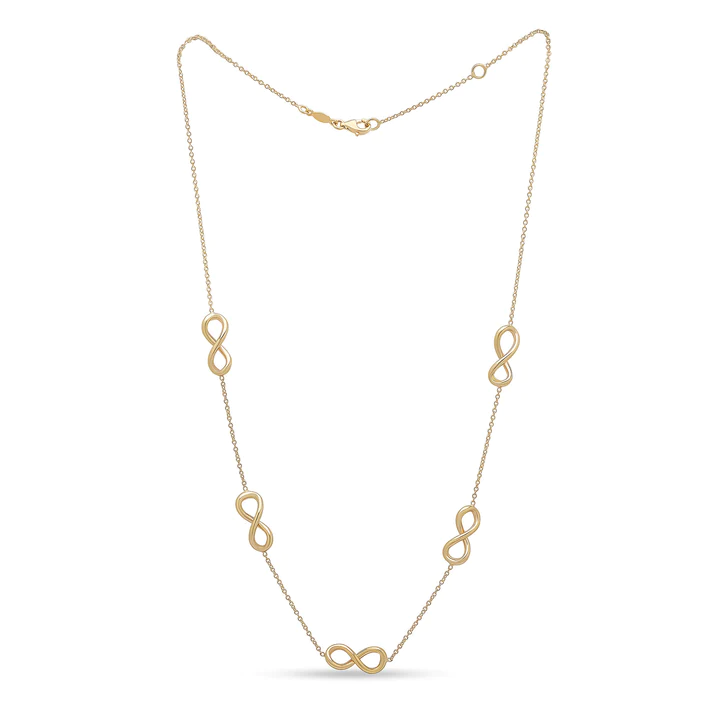 9CT Yellow Gold Infinity &amp; Chain Necklace