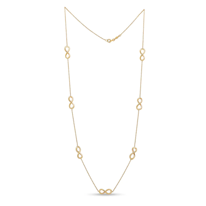 9CT Yellow Gold Infinity & Chain Necklace - Robert Anthony Jewellers, Edinburgh