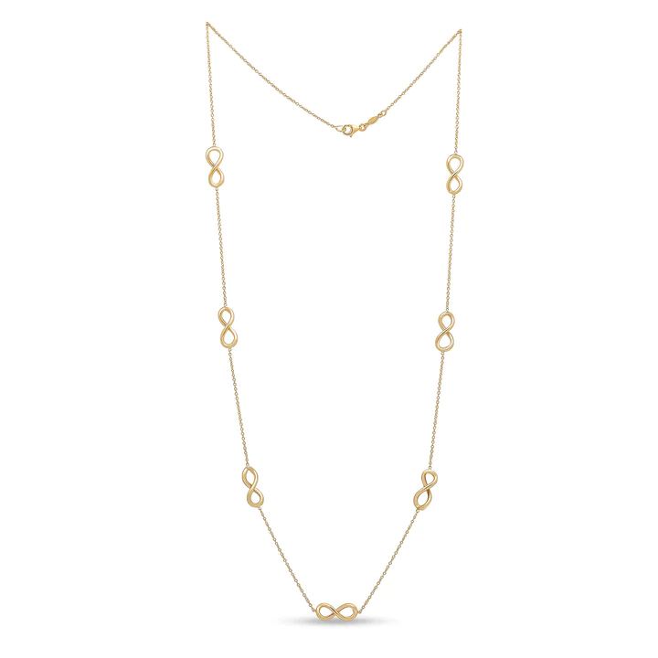 9CT Yellow Gold Infinity &amp; Chain Necklace