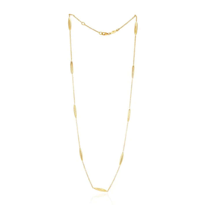 9CT Yellow Gold Marquise & Chain Necklace - Robert Anthony Jewellers, Edinburgh