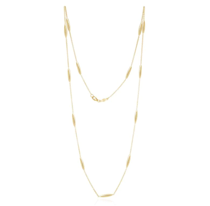 9CT Yellow Gold Marquise & Chain Necklace - Robert Anthony Jewellers, Edinburgh