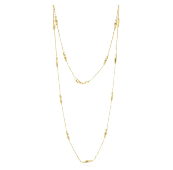 9CT Yellow Gold Marquise &amp; Chain Necklace - Robert Anthony Jewellers, Edinburgh
