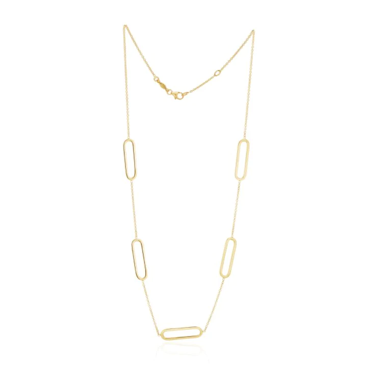 9CT Yellow Gold Open Oval & Chain - Robert Anthony Jewellers, Edinburgh