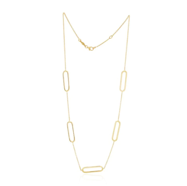 9CT Yellow Gold Open Oval &amp; Chain