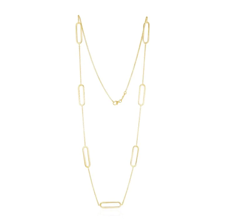 9CT Yellow Gold Open Oval & Chain - Robert Anthony Jewellers, Edinburgh