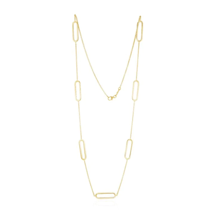 9CT Yellow Gold Open Oval &amp; Chain - Robert Anthony Jewellers, Edinburgh