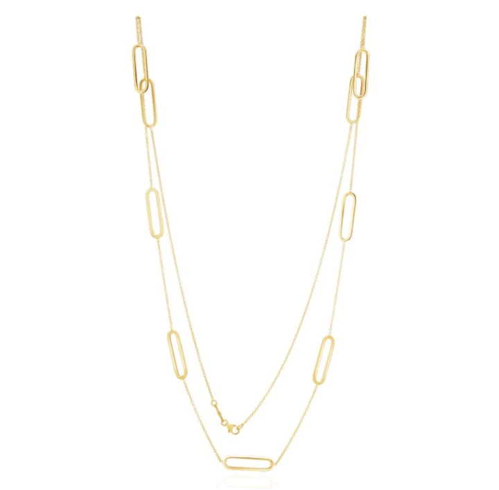 9CT Yellow Gold Open Oval &amp; Chain