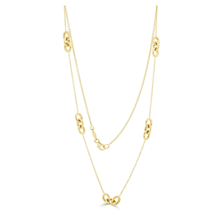 9CT Yellow Gold Oval Links &amp; Chain Necklace - Robert Anthony Jewellers, Edinburgh