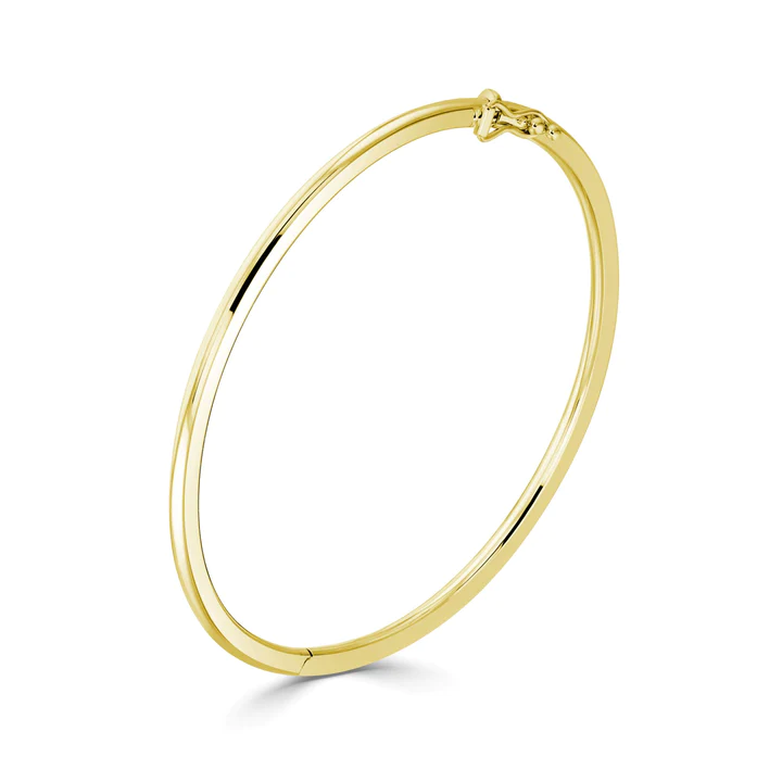 9CT Gold Polished Round Solid Bangle - Robert Anthony Jewellers, Edinburgh