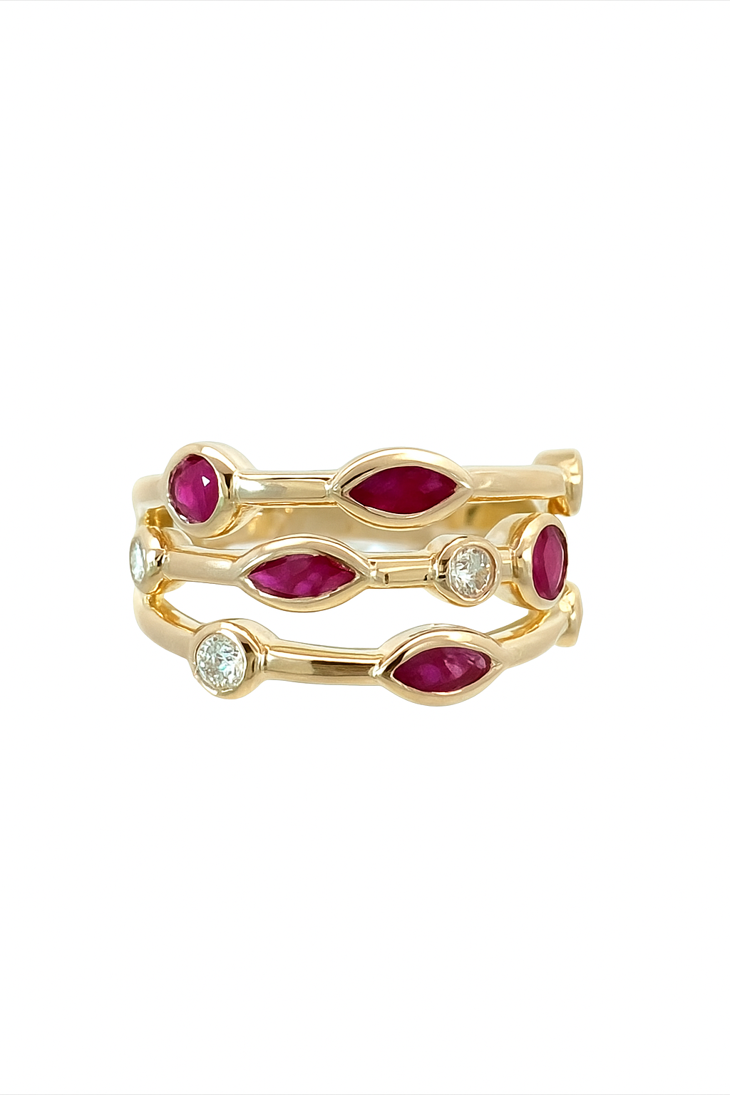 9ct Yellow Gold Ruby & Diamond Ring