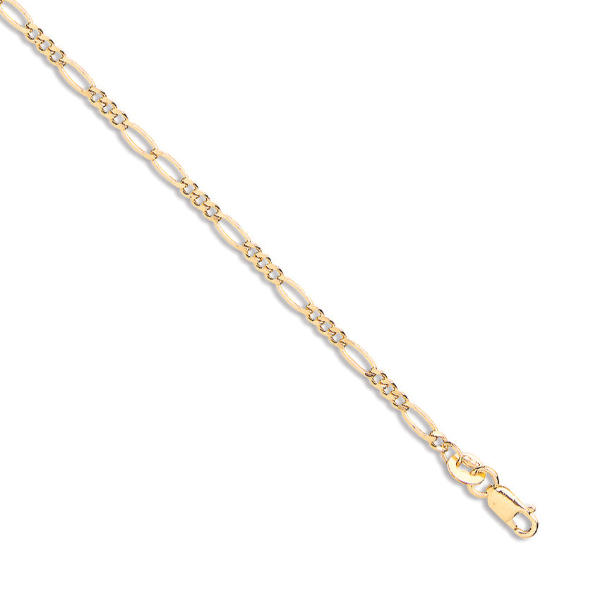 9CT Yellow Gold Hollow Figaro Chain - Robert Anthony Jewellers, Edinburgh