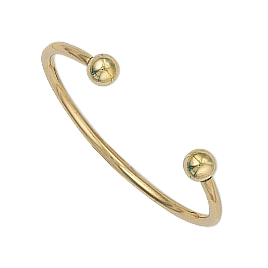 9CT Yellow Gold Solid Baby Torque Bangle