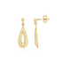 9CT Yellow Gold Pear Shape Filigree Drop Earrings (25x9mm) - Robert Anthony Jewellers, Edinburgh