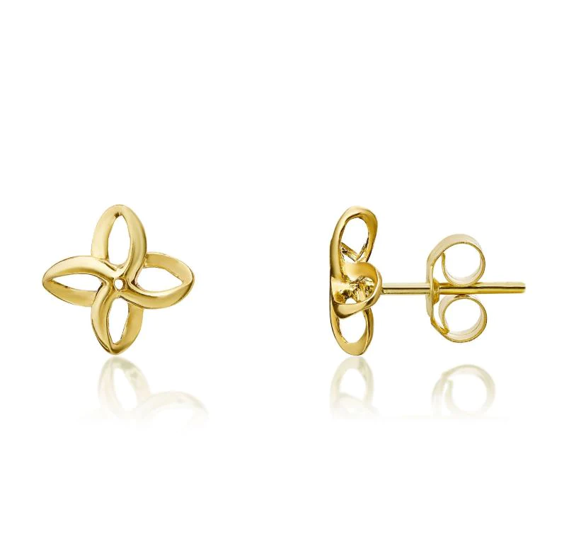 9CT Gold Simple Flower Stud Earrings (9mm) - Robert Anthony Jewellers, Edinburgh