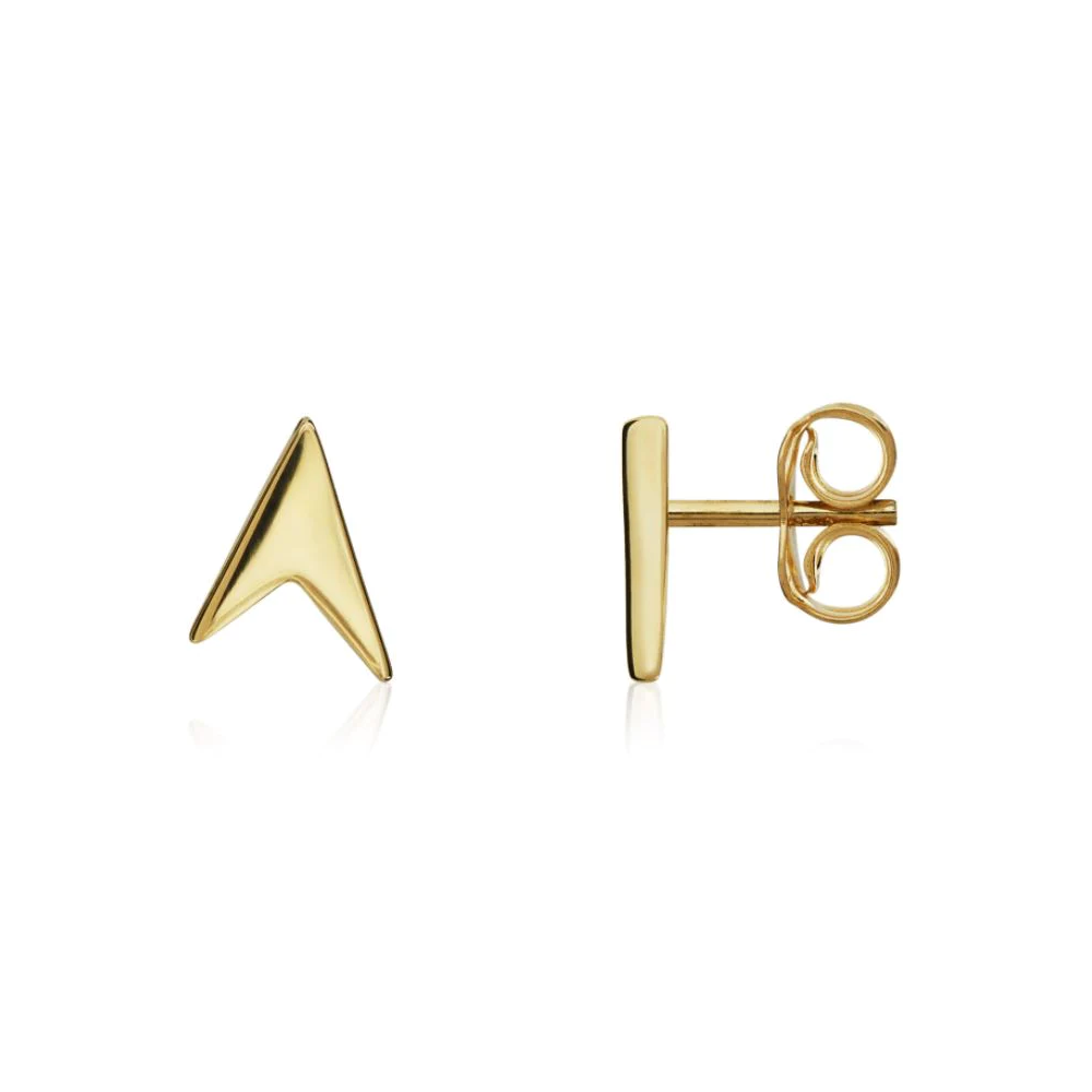 9CT Gold Polished V shape Stud Earrings (8x6mm) - Robert Anthony Jewellers, Edinburgh