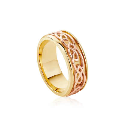 9ct Yellow and Rose Gold Celtic Wedding Band