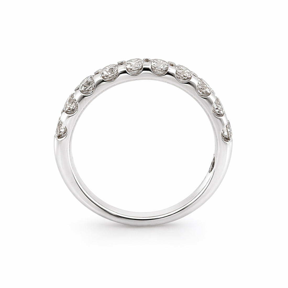14ct White Gold 1.00ct Diamond Half Eternity Ring