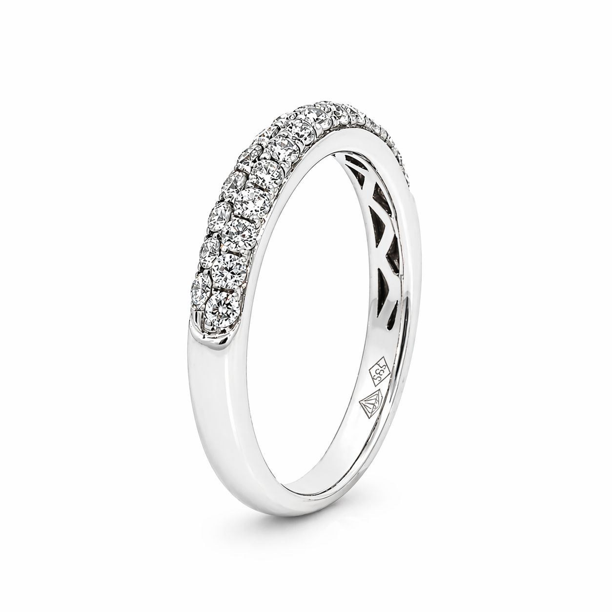 18K White Gold Diamond Half Eternity Ring