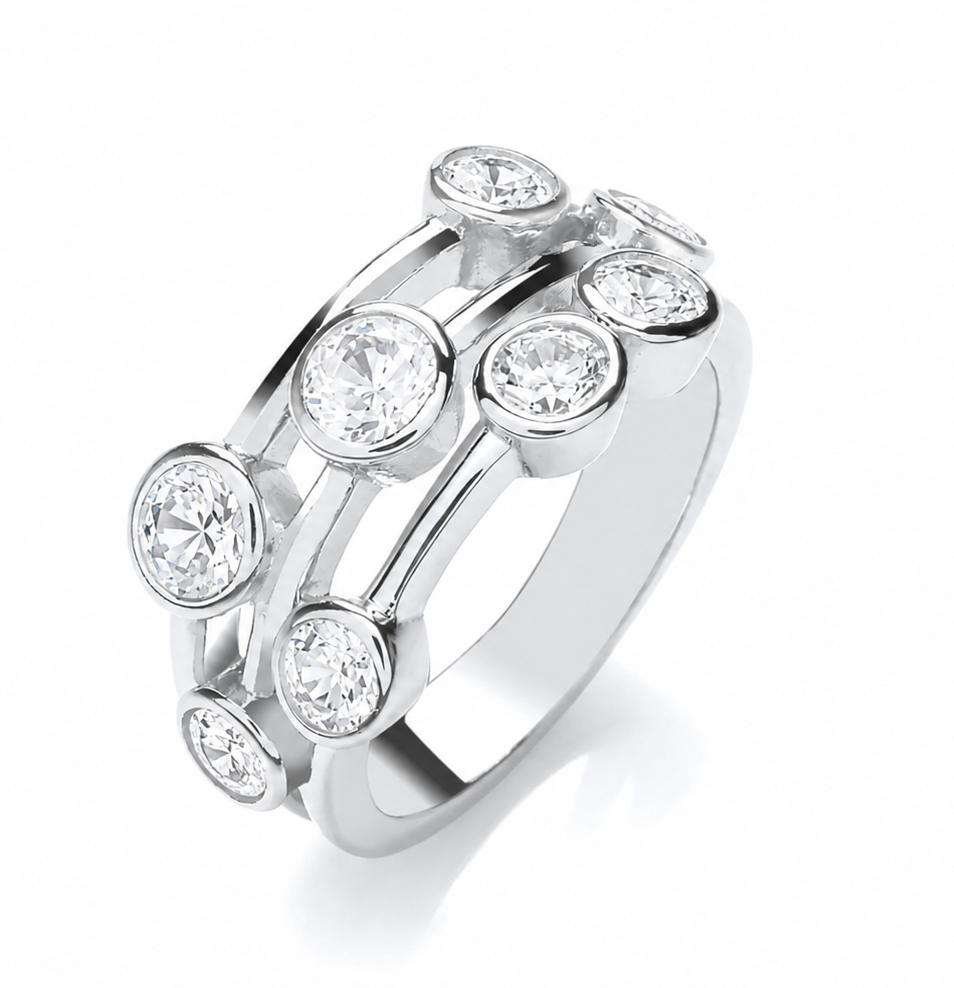 Cubic Zirconia Bubble Ring