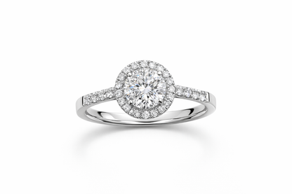 18ct White Gold Diamond Halo Ring