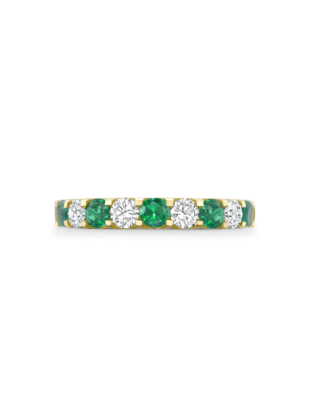 Classic Emerald and Diamond Yellow Gold Eternity Ring - Robert Anthony Jewellers, Edinburgh