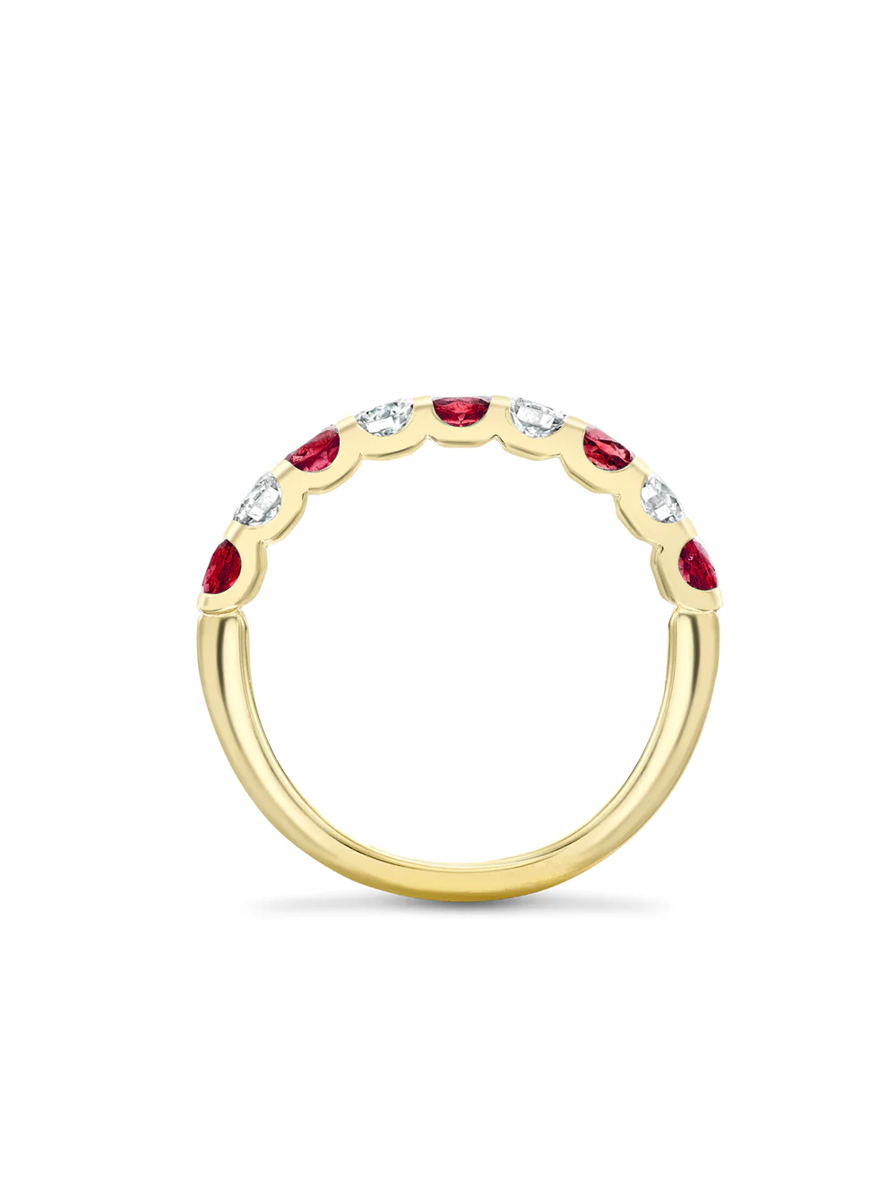 Classic Ruby and Diamond Yellow Gold Eternity Ring - Robert Anthony Jewellers, Edinburgh