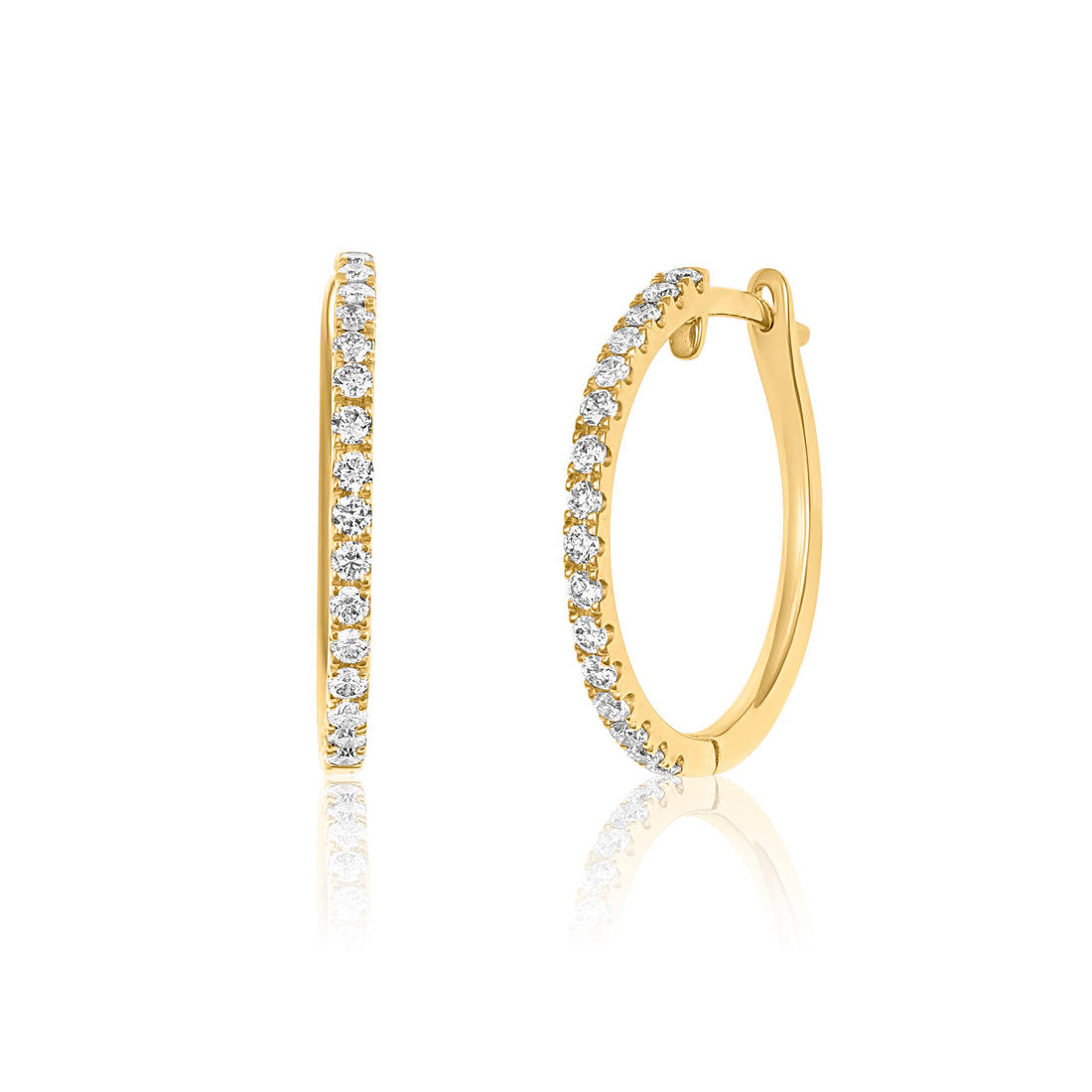 Diamond Encrusted Huggie Earrings - Large - Robert Anthony Jewellers, Edinburgh