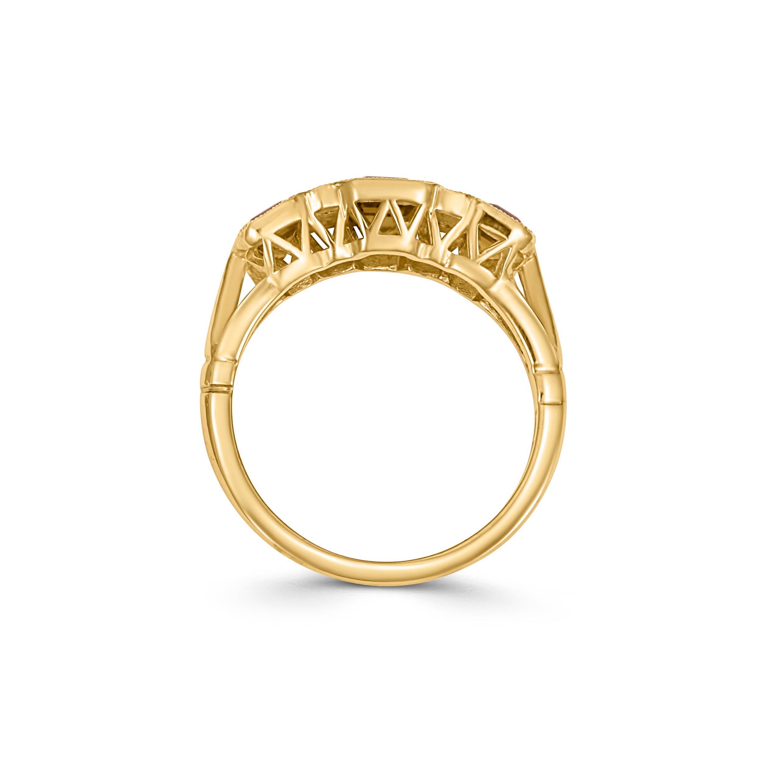 9CT Yellow Gold Citrine and Diamond Baguette Ring - Robert Anthony Jewellers, Edinburgh