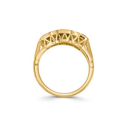 9CT Yellow Gold Citrine and Diamond Baguette Ring - Robert Anthony Jewellers, Edinburgh