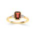 9CT Yellow Gold Garnet Ring with Side Diamonds - Robert Anthony Jewellers, Edinburgh