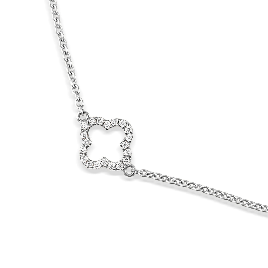 White Gold and Diamond Clover Bracelet - Robert Anthony Jewellers, Edinburgh