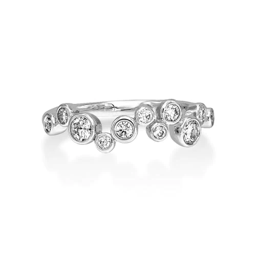 18CT White Gold Diamond Bubble Scatter Eternity Ring
