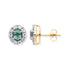 9ct Yellow Gold Emerald and Diamond Oval Stud Earrings - Robert Anthony Jewellers, Edinburgh