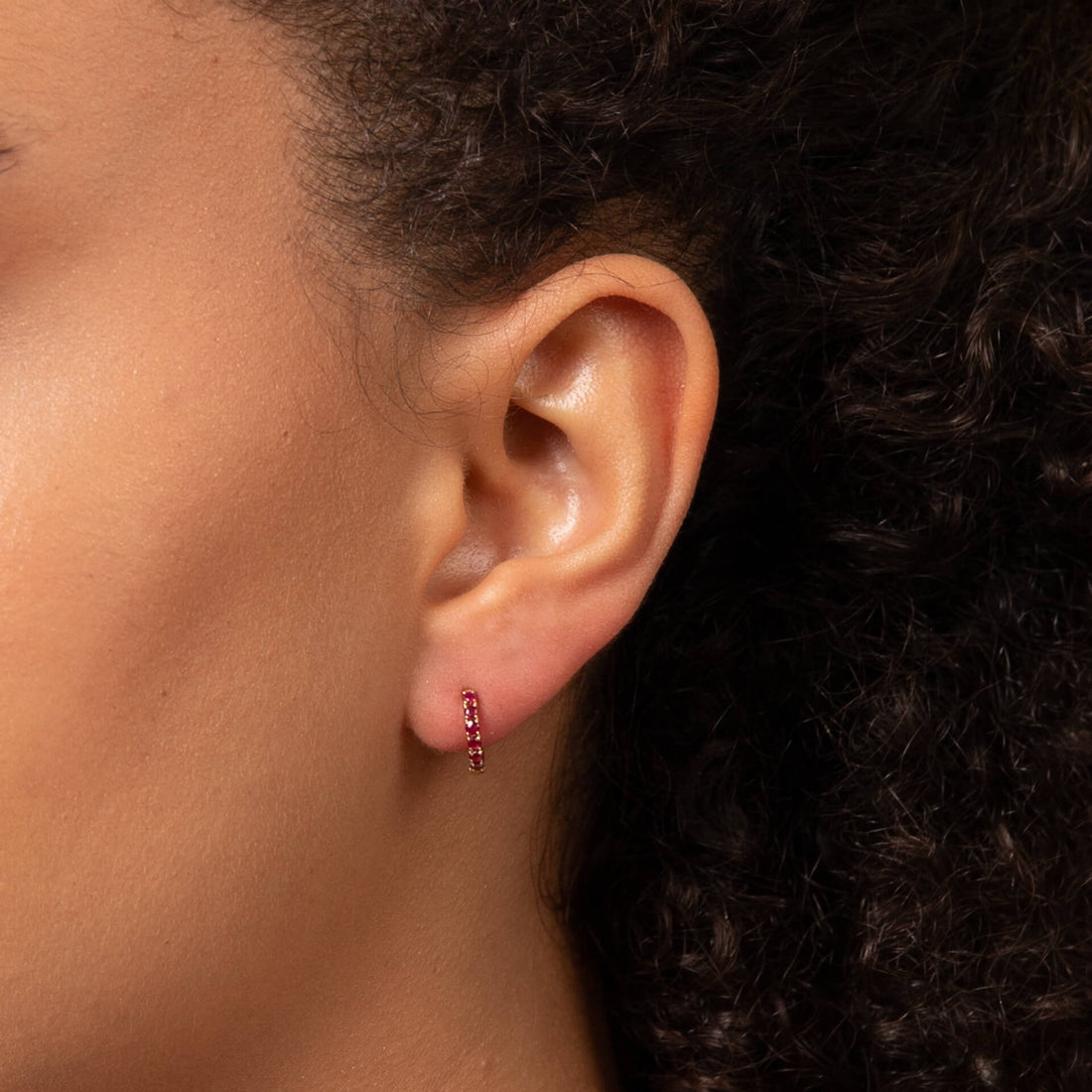 Ruby Hoop Earrings in 9ct Yellow Gold - Robert Anthony Jewellers, Edinburgh