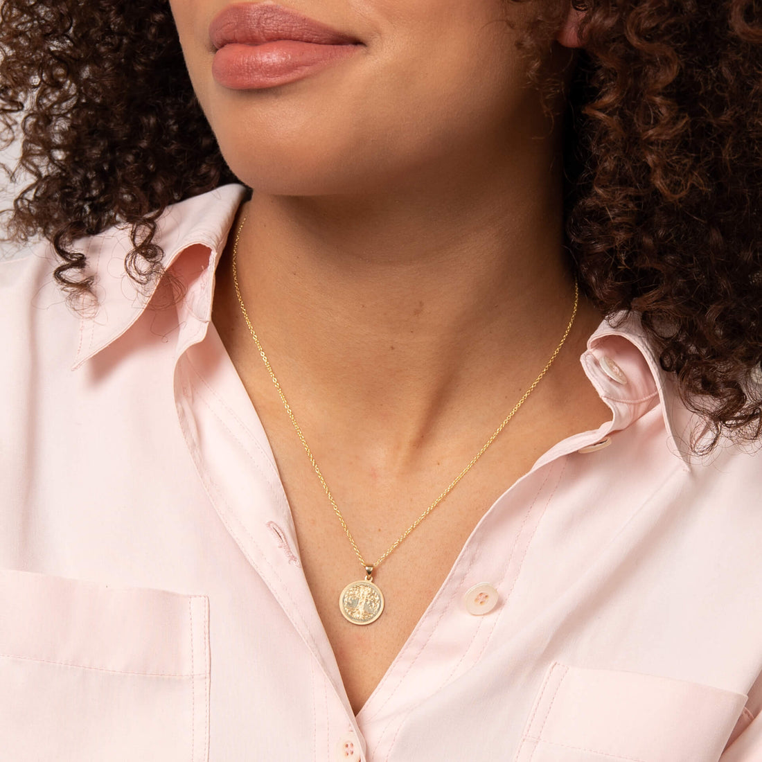 Engraved Tree of Life Pendant in 9ct Yellow Gold - Robert Anthony Jewellers, Edinburgh