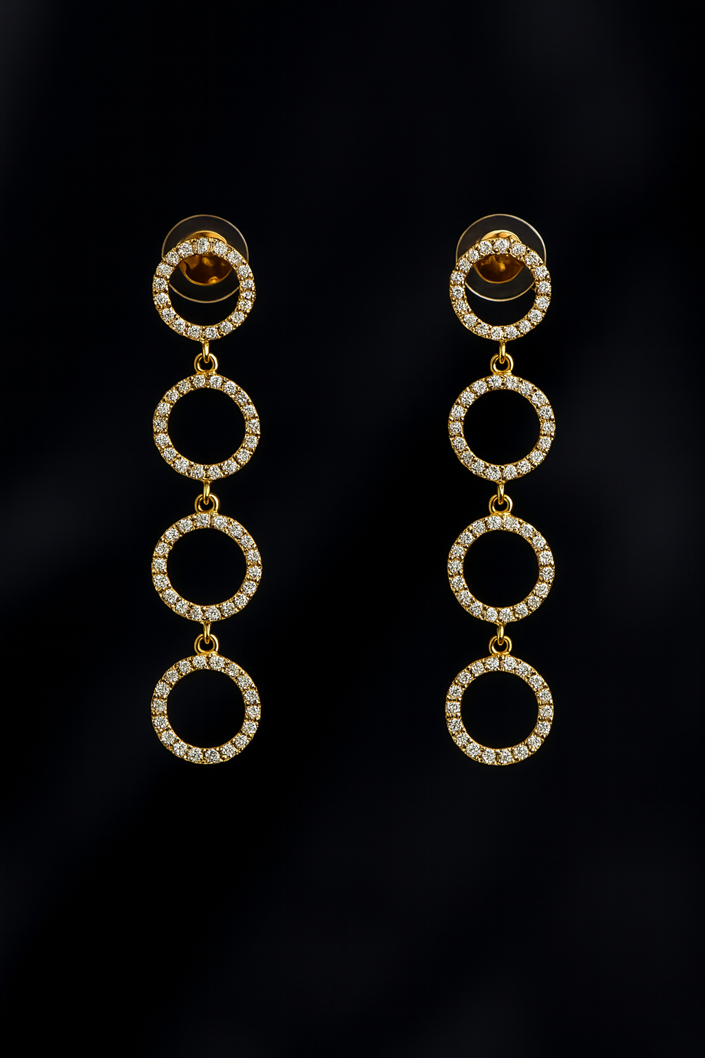 18ct yellow gold diamond cluster earrings