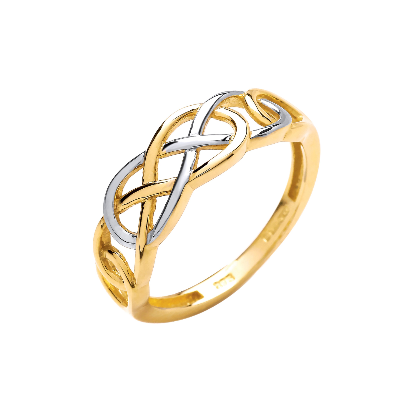 9ct Yellow and White Gold 2 Colour Celtic Ring