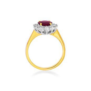 18Ct. Vintage Yellow Gold Ruby And Diamond Ring
