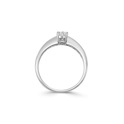 18ct White Gold Oval and Baguette Diamond Ring - Robert Anthony Jewellers, Edinburgh