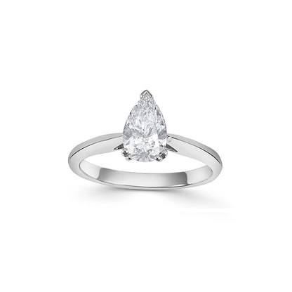 Platinum Pear Shaped 1ct Diamond Solitaire Ring