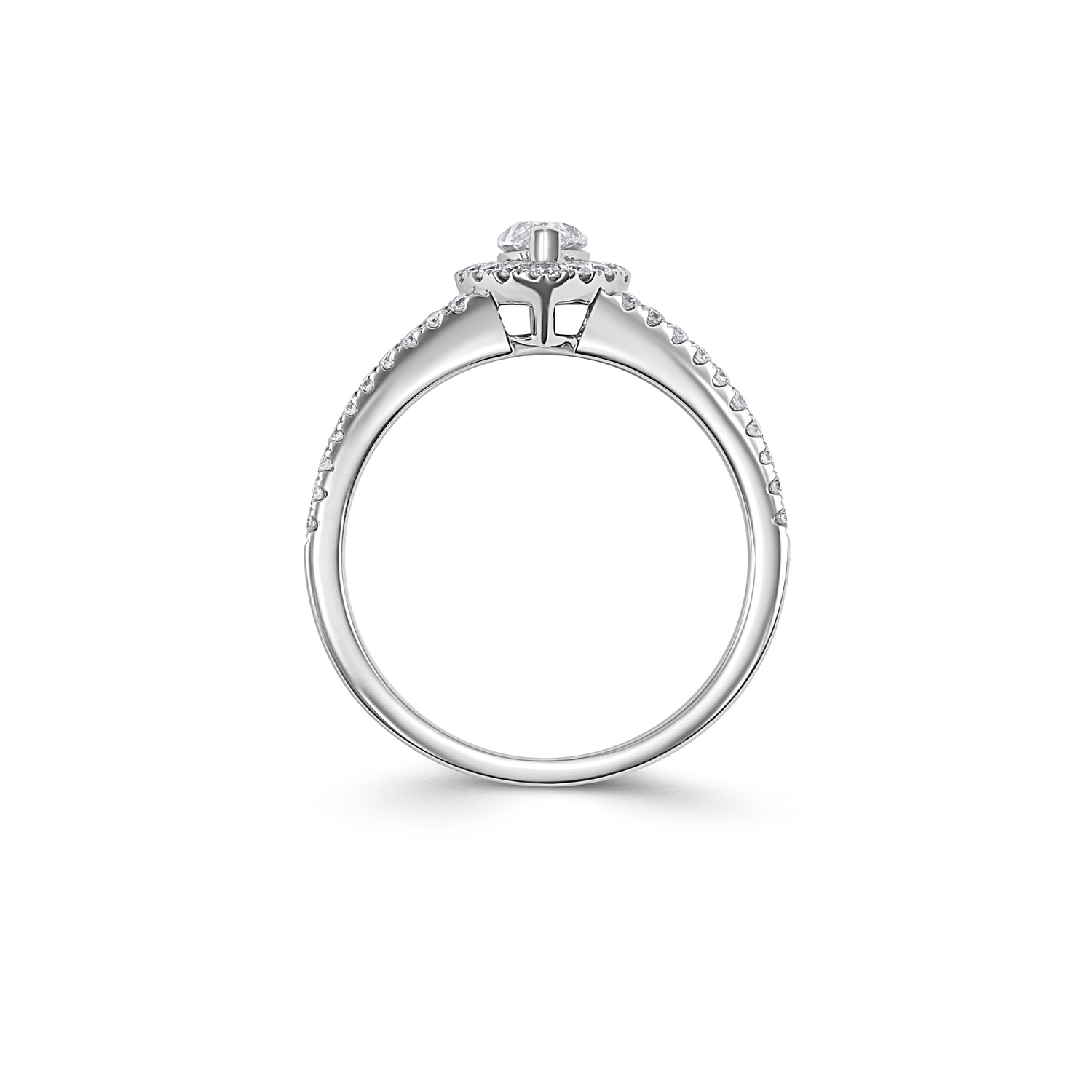 18ct White Gold Marquise Oval Diamond Cluster Ring