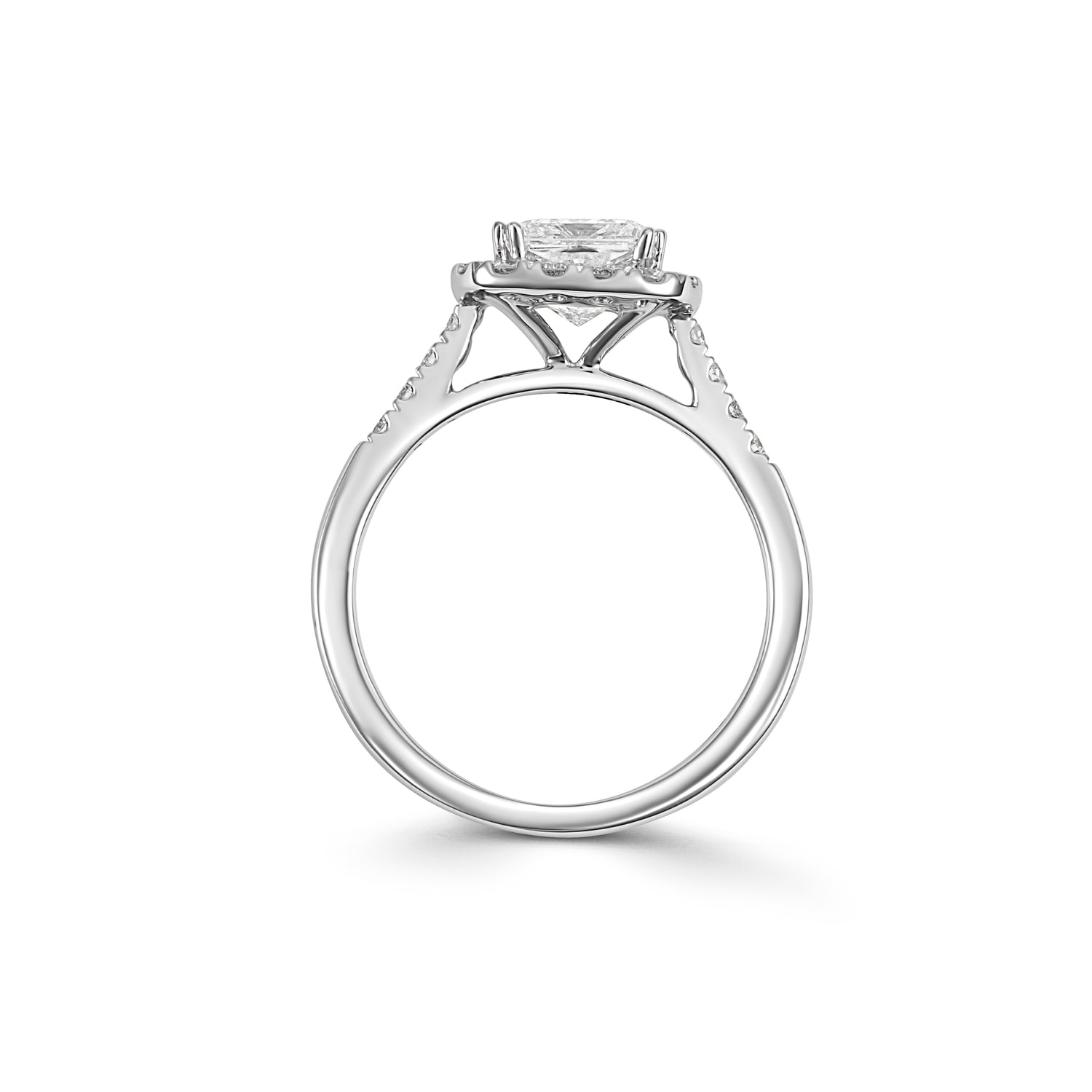 18ct White Gold Princess Cut Diamond Cluster Ring - Robert Anthony Jewellers, Edinburgh