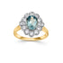 18ct Gold Aquamarine and Diamond Cluster Ring - Robert Anthony Jewellers, Edinburgh