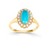 9ct Gold Turquoise and Seed Pearl Cluster Ring - Robert Anthony Jewellers, Edinburgh