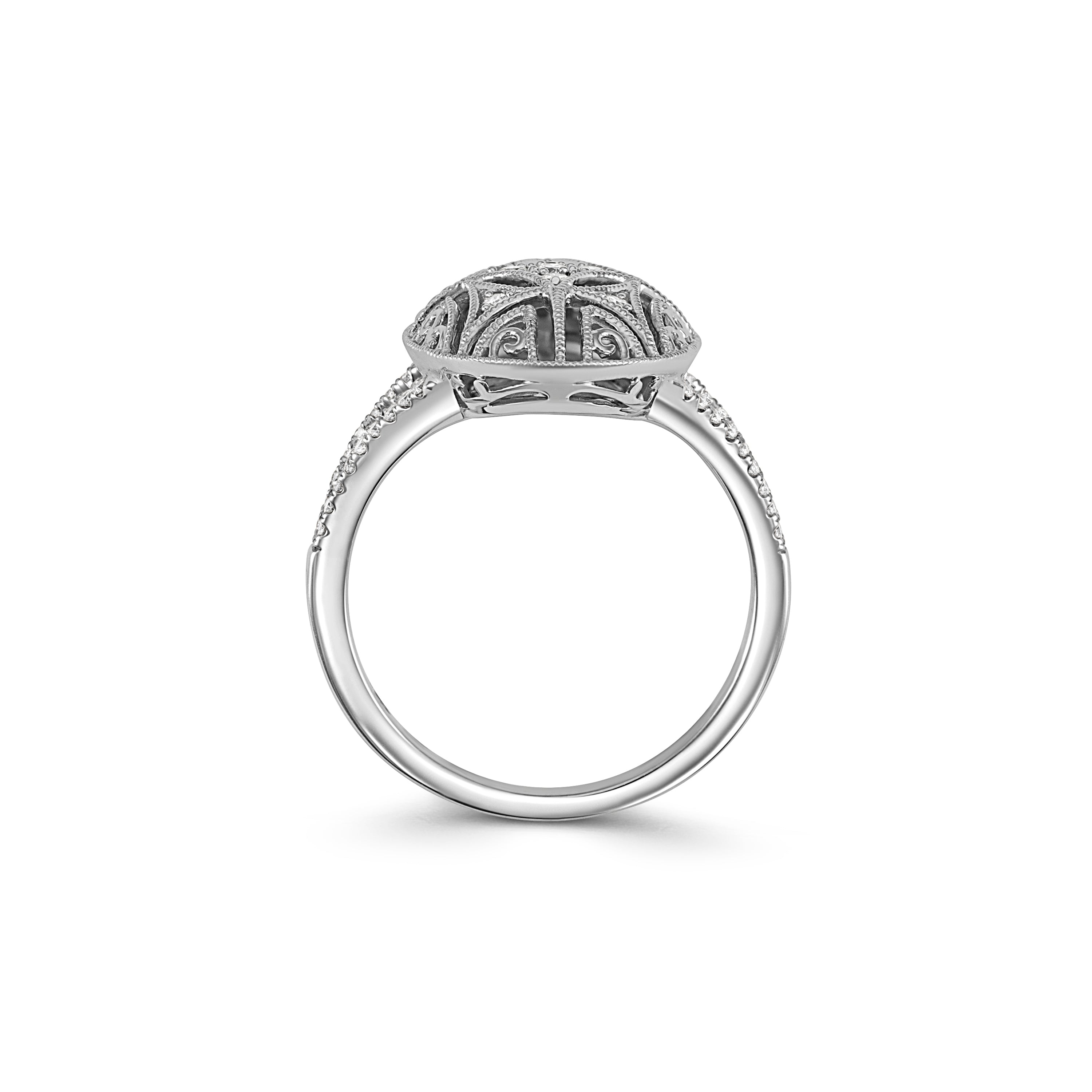 9ct White Gold Art-Deco Diamond Ring - Robert Anthony Jewellers, Edinburgh