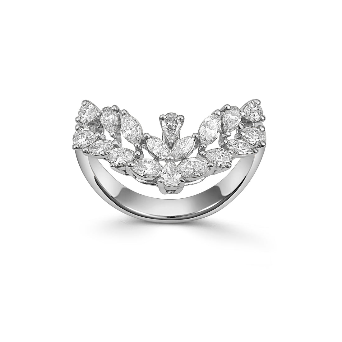 18CT White Gold Pear and Marquise Cut Wishbone Dress Ring - Robert Anthony Jewellers, Edinburgh