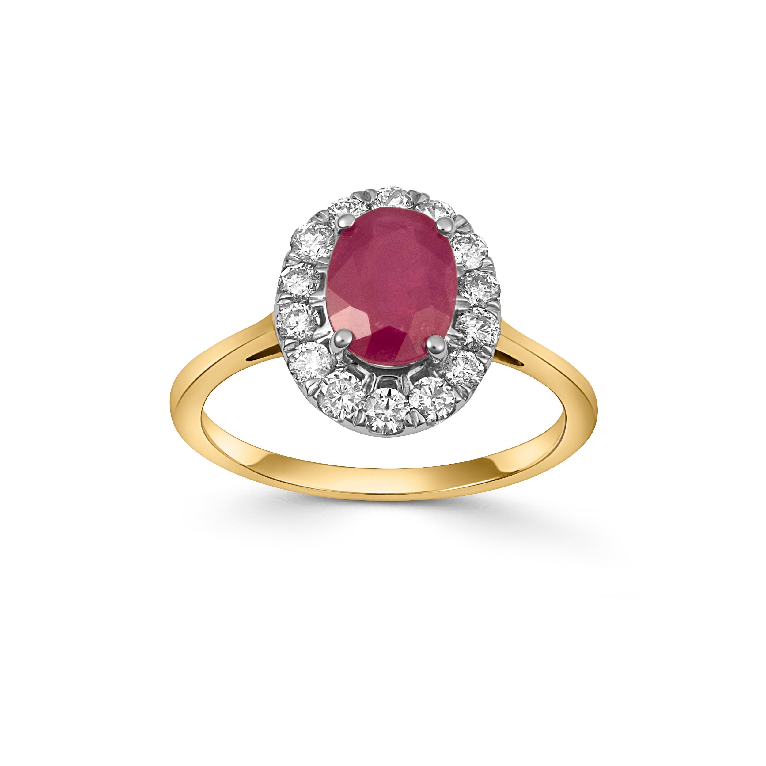 9ct Gold Ruby and Diamond Cluster Ring - Robert Anthony Jewellers, Edinburgh